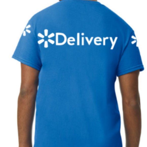 Handmade Shirts Spark Delivery Driver Safety Reflective Blue Tee
